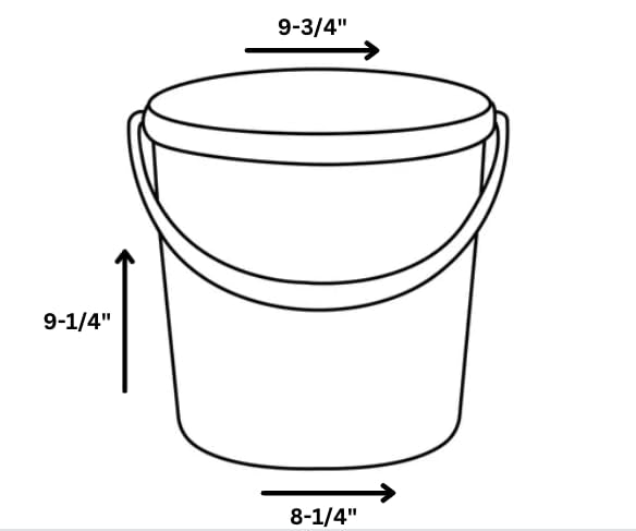2 Gallon Food Grade BPA Free Bucket Container with Screw on White Lid (2 Count)