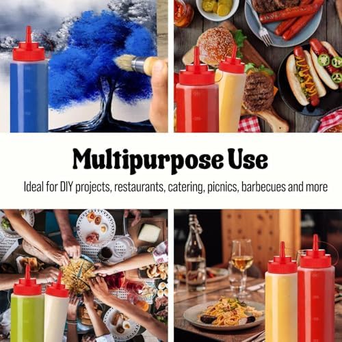 12 oz Condiment Squeeze Bottles for Sauces (3 Count)