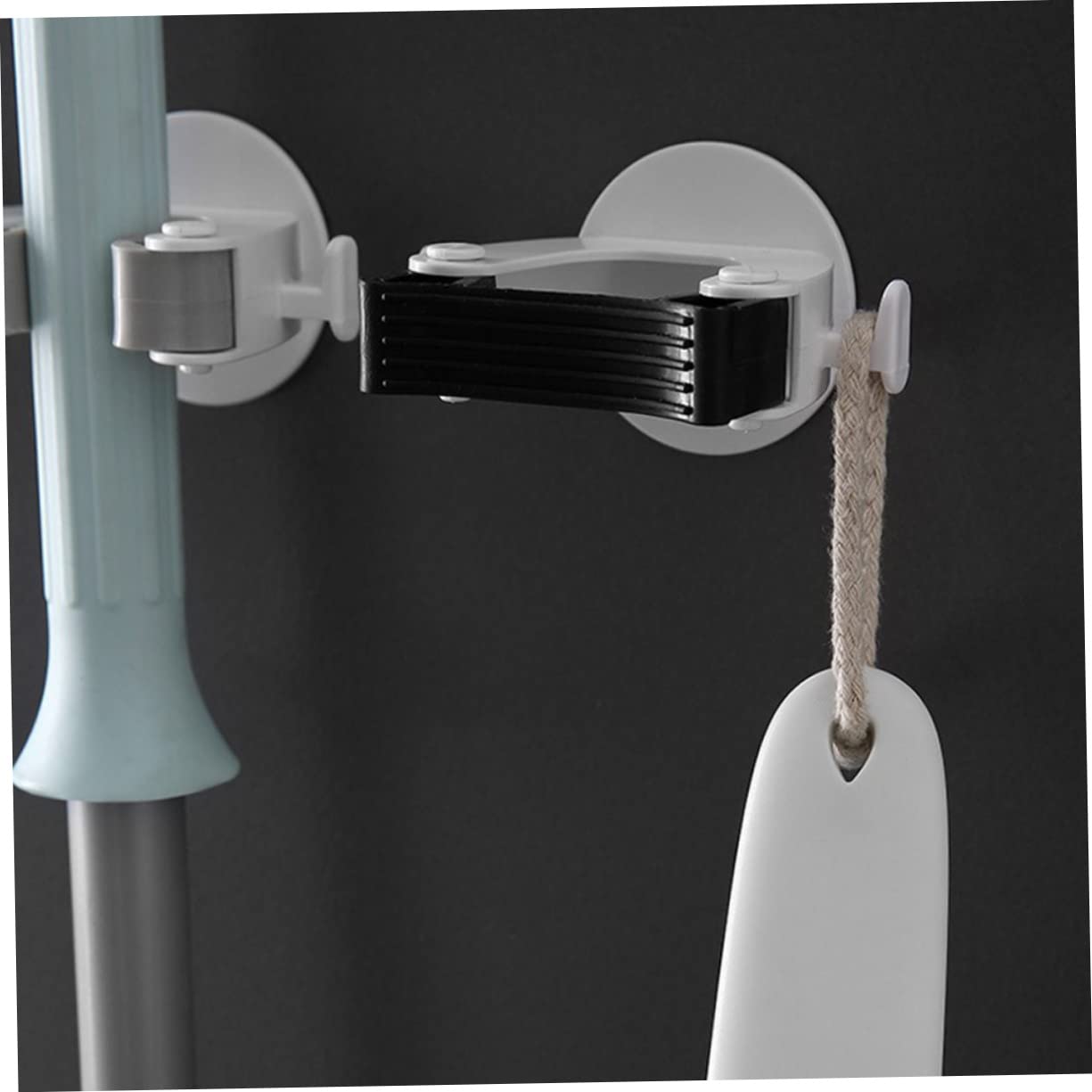 Versatile Mop Hanging Hooks Wall Mount Broom Gripper Home Organizer No