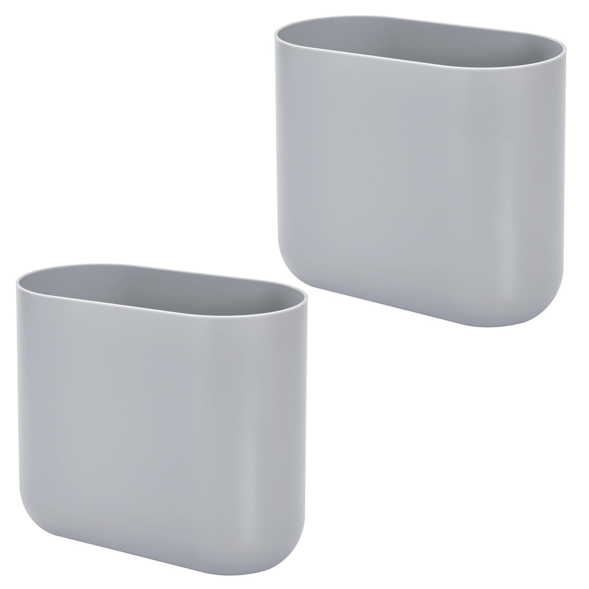 Small Slim Plastic Bathroom Trash Can (2 Count)