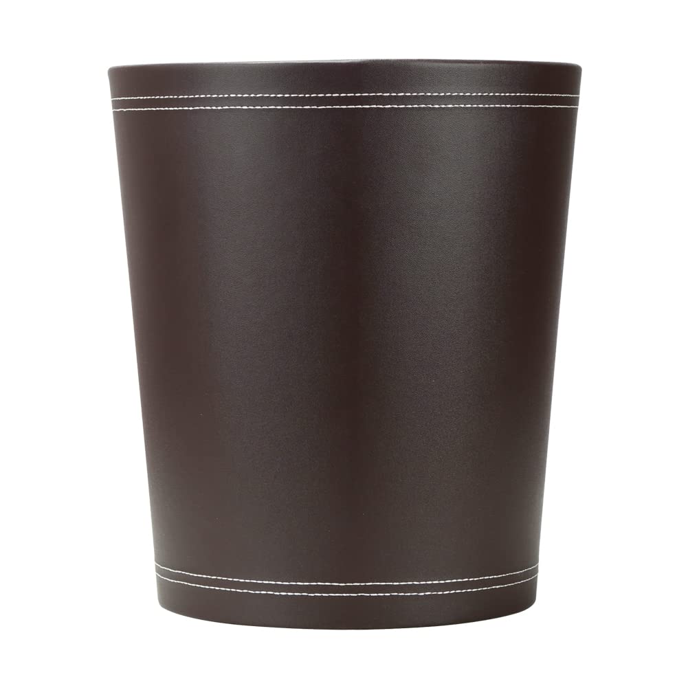 Classic Pu Leather Trash Can Wastebasket