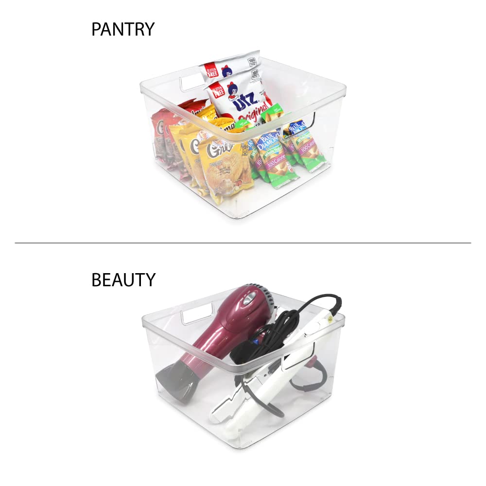 2 Pack Square Clear Storage Bins (2 Count)