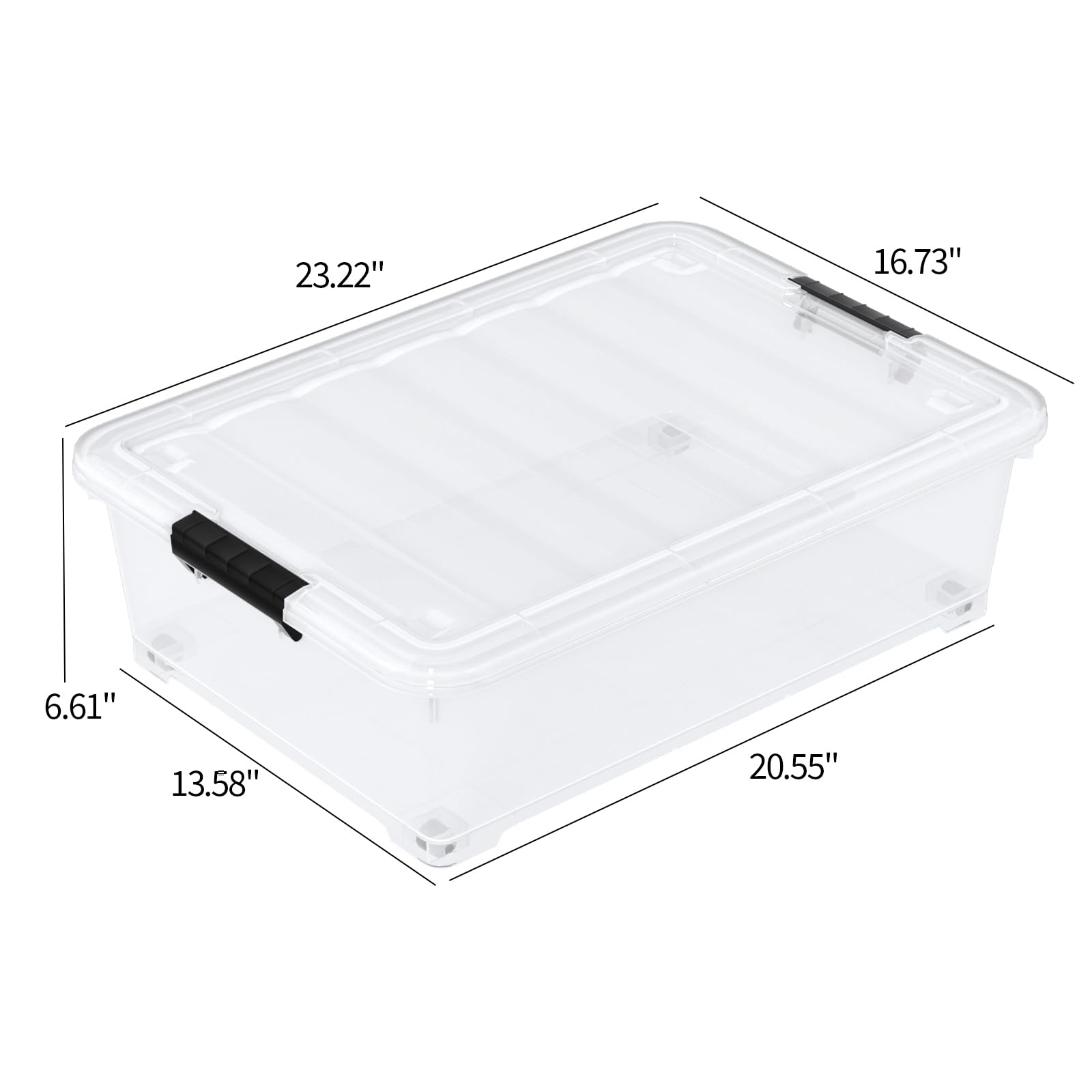 25 Quart Clear Under Bed Storage Container with Wheels (4 Count)