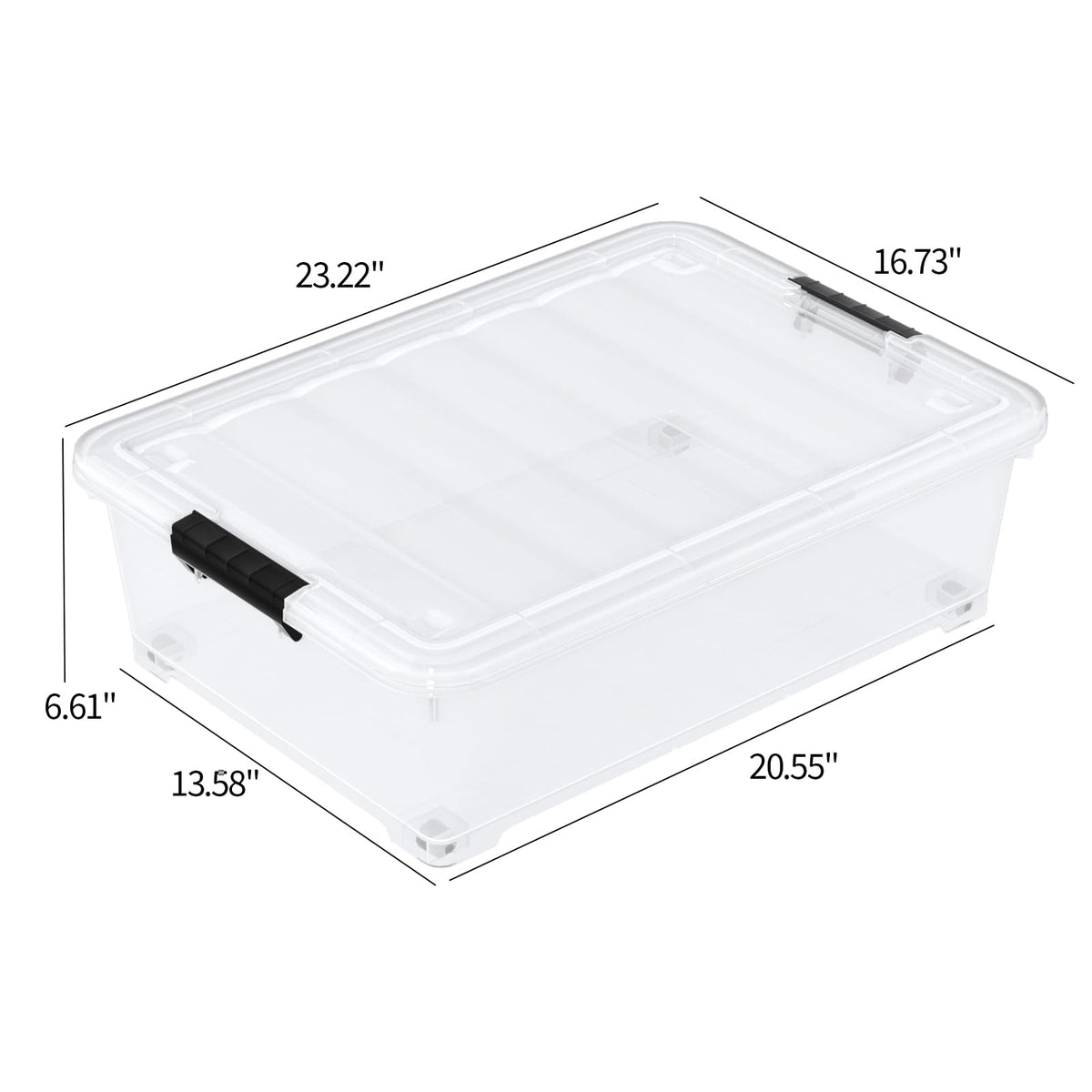 25 Quart Clear Under Bed Storage Container with Wheels (4 Count)