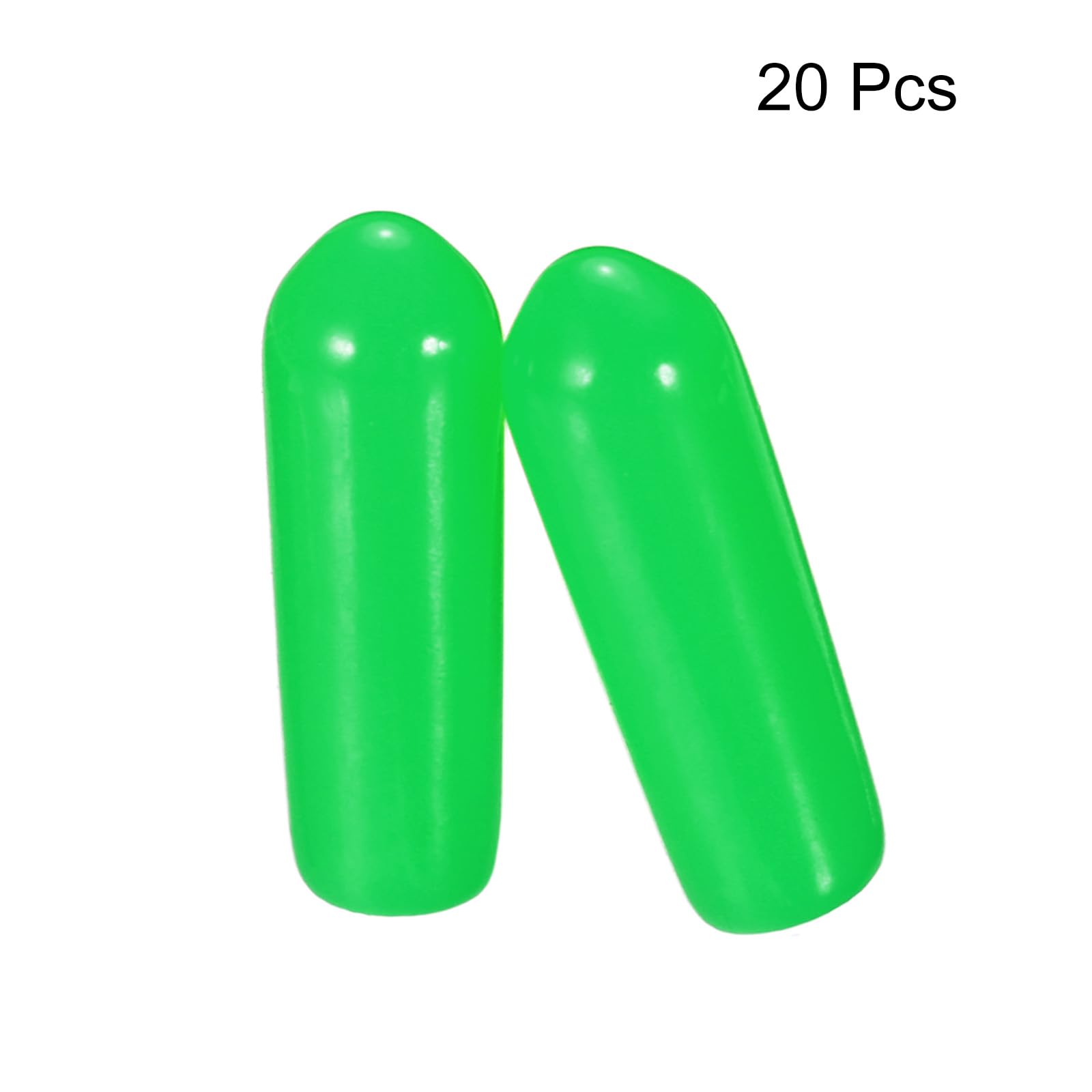 20pcs Rubber End Caps 4mm ID Vinyl PVC Round Tube Bolt Cap Cover Screw Thread Protectors Green