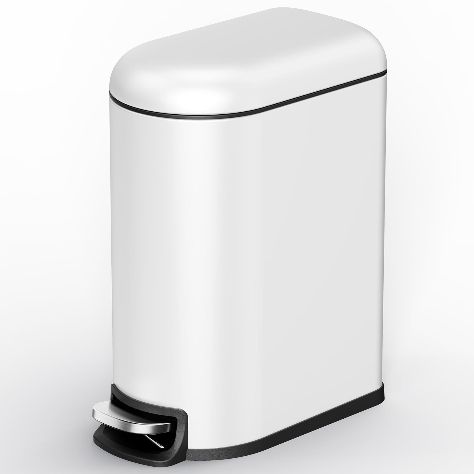 Small Bathroom Trash Can with Lid Soft Close