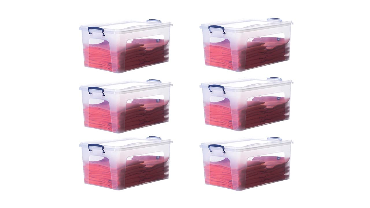 36 Quart Clear Plastic Storage Boxes with Lids (6 Count)