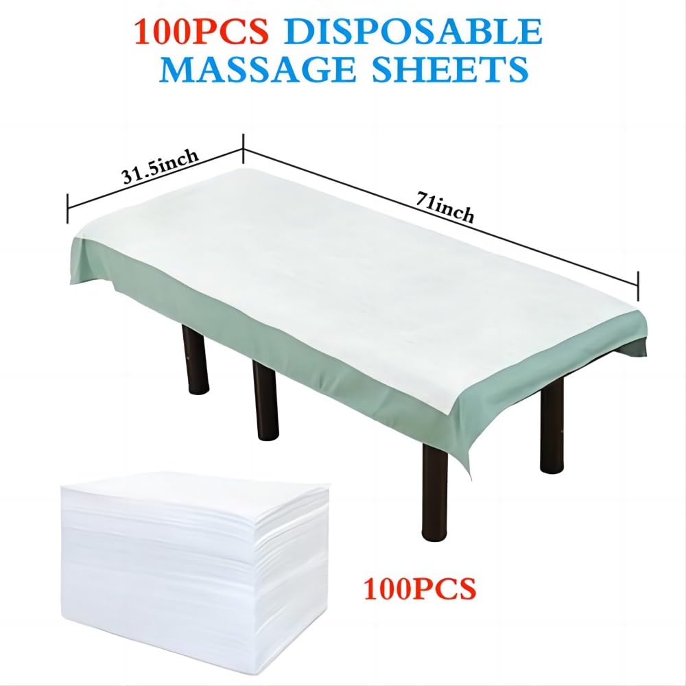 100Pcs Disposable Massage Table Sheets 31.5" x 71" Non (100 Count)