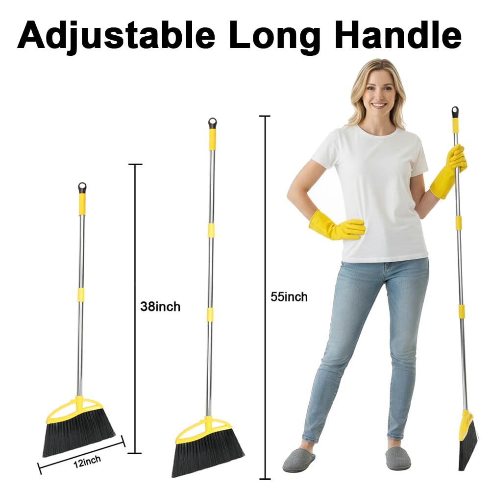 Indoor Broom Soft Bristles for Hardwood Floors