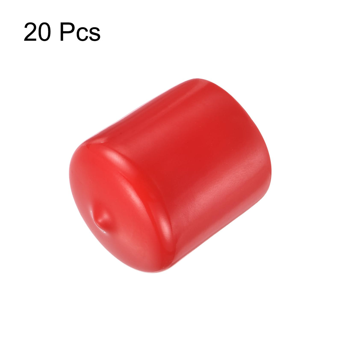 20pcs Rubber End Caps 31mm ID Vinyl Round Tube Bolt Cap Cover Thread Protectors Red