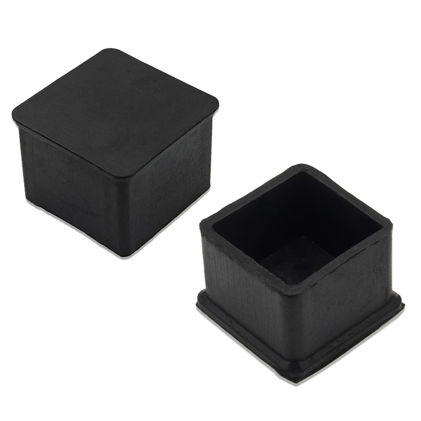 Non Slip Thick Rubber Leg Tips Floor Protectors Square Chair Leg Caps 20pcs (20 Count)