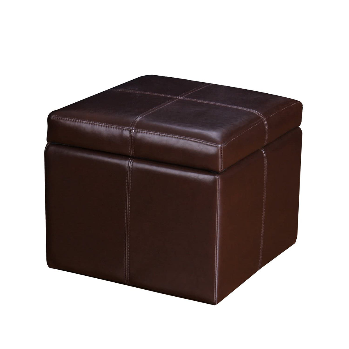 Modern Faux Leather Cube Storage Ottoman Bench with Hidden Storage