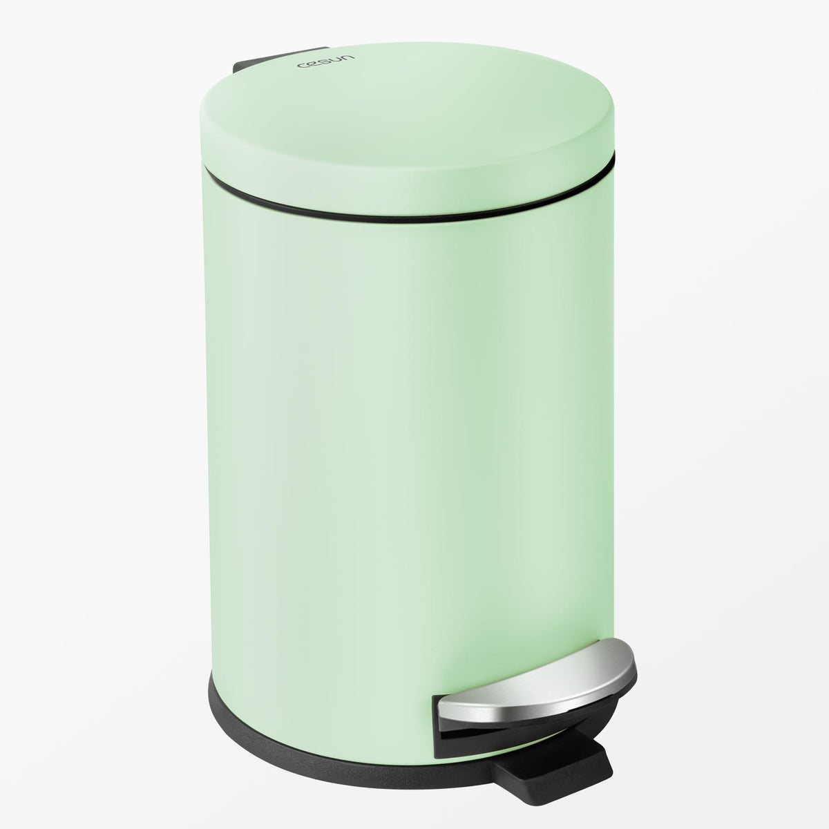 Small Round Bathroom Trash Can with Lid Soft Close