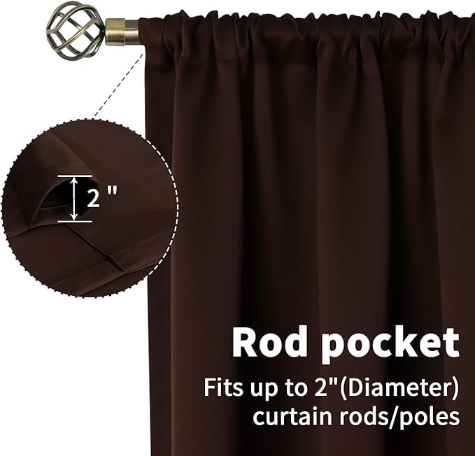 Short Blackout Curtains for Bedroom 40 Inches Long (2 Count)