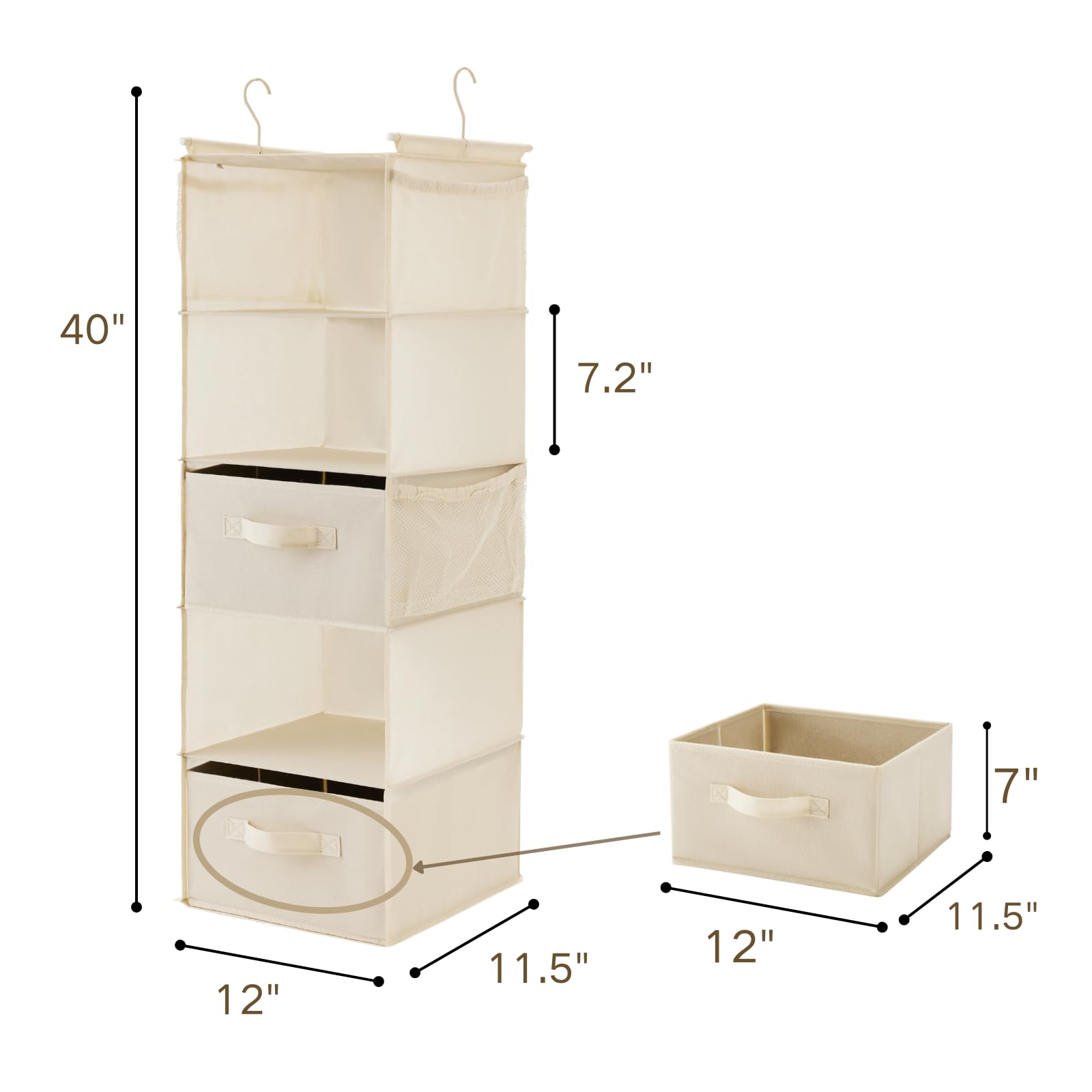 5 Tier Shelf Hanging Closet Organizer