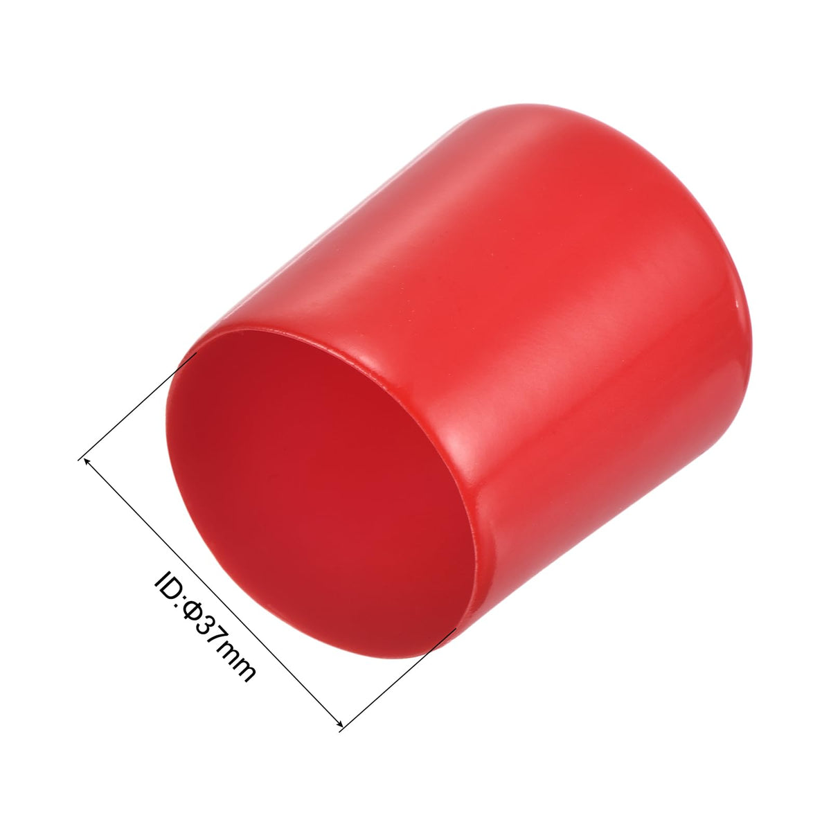 20pcs Rubber End Caps 37mm ID Vinyl Round Tube Bolt Cap Cover Thread Protectors Red