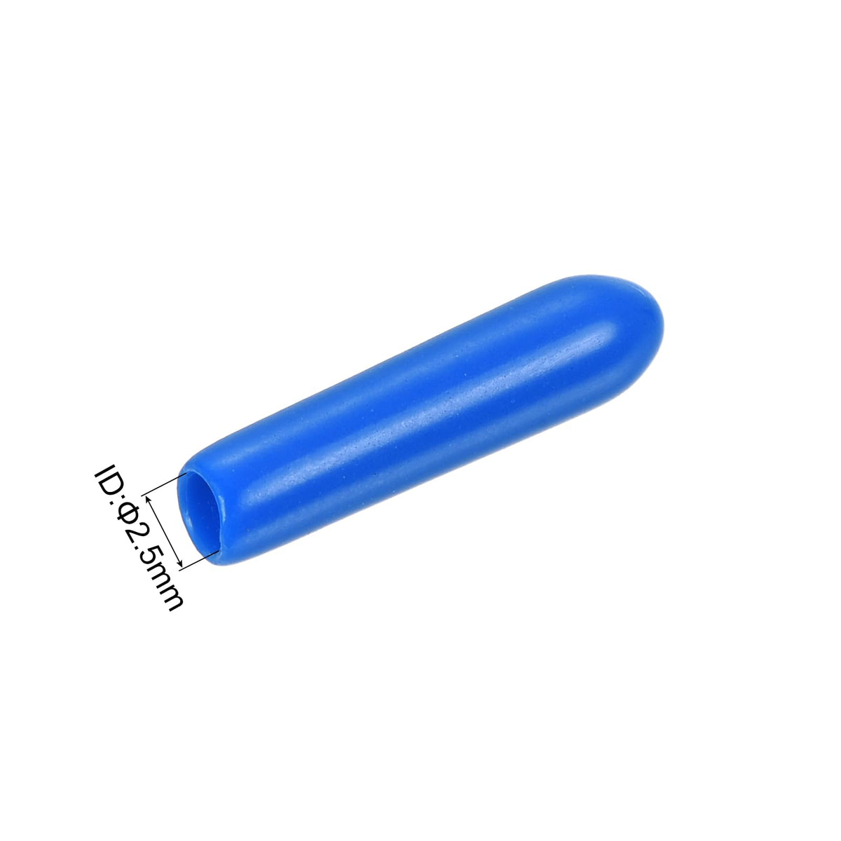 20pcs Rubber End Caps 2.5mm ID Vinyl PVC Round Tube Bolt Cap Cover Screw Thread Protectors Blue