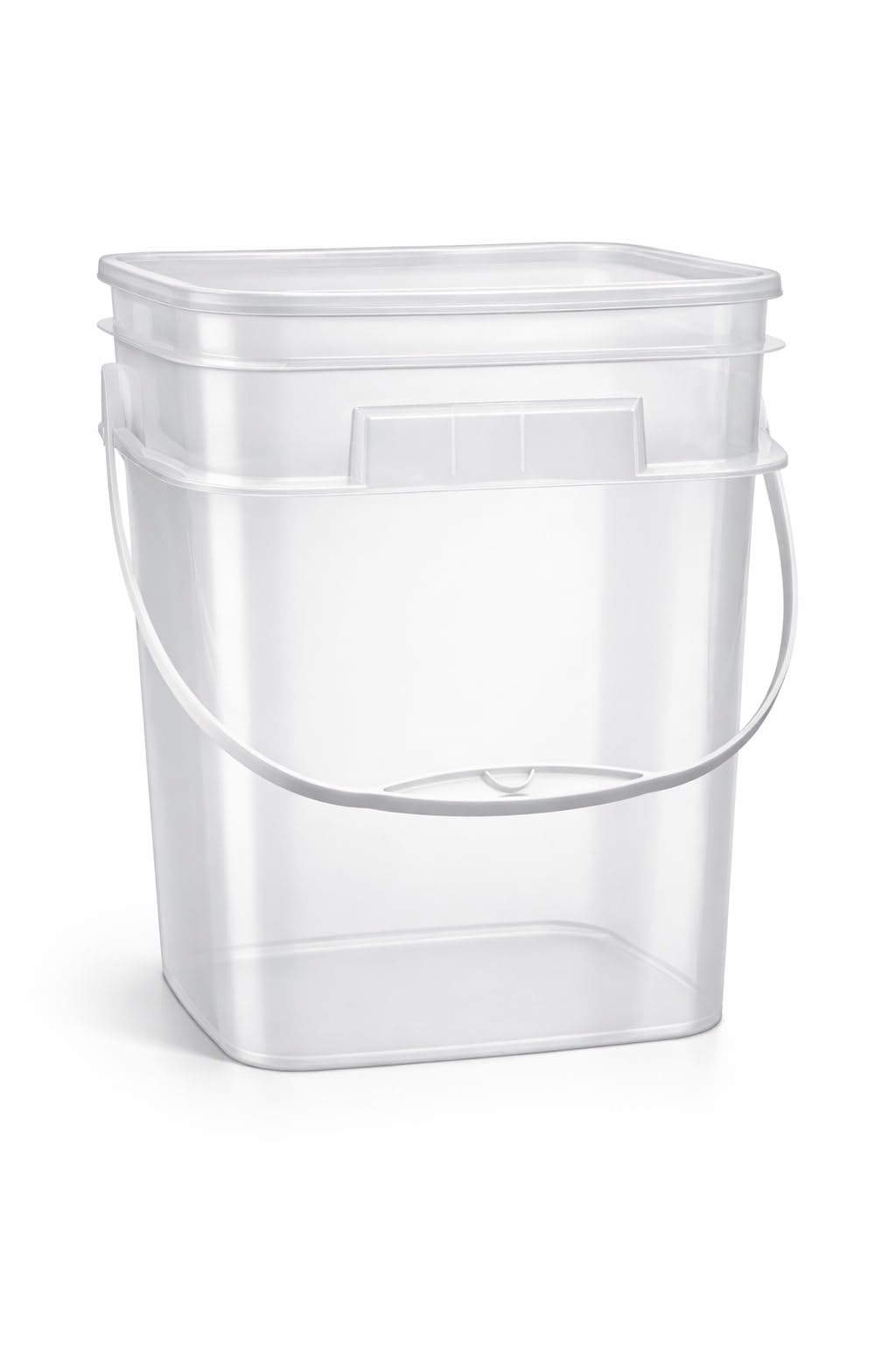 4 Gallon Square Food Grade Bucket Pail with Plastic Handles and Lid