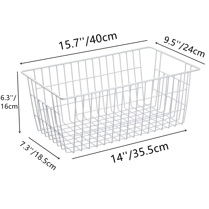 Farmhouse Freezer Baskets Organizer Storage Bins Large Organizer Baskets for Storage (6 Count)