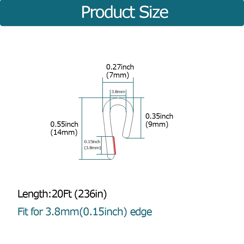 Clear Rubber Edge Trim (20 Foot)