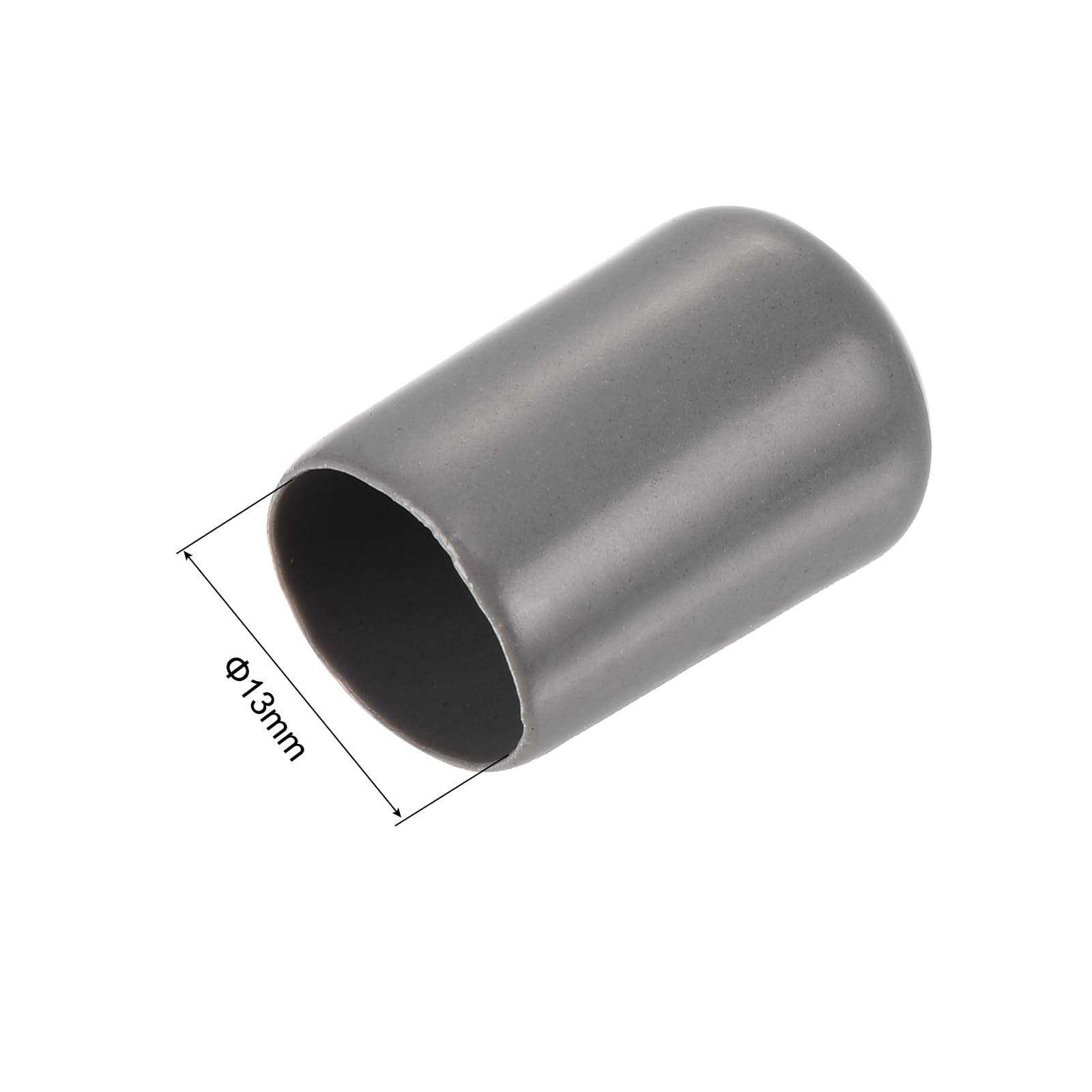 20pcs Rubber End Caps 13mm ID Vinyl PVC Round Tube Bolt Cap Cover Screw Thread Protectors Dark Grey