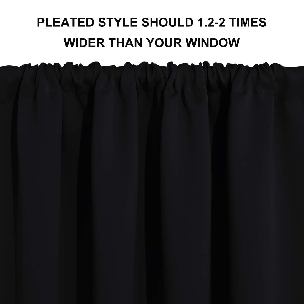 Short Blackout Curtains for Small Window Kitchen Bathroom Cafe RV