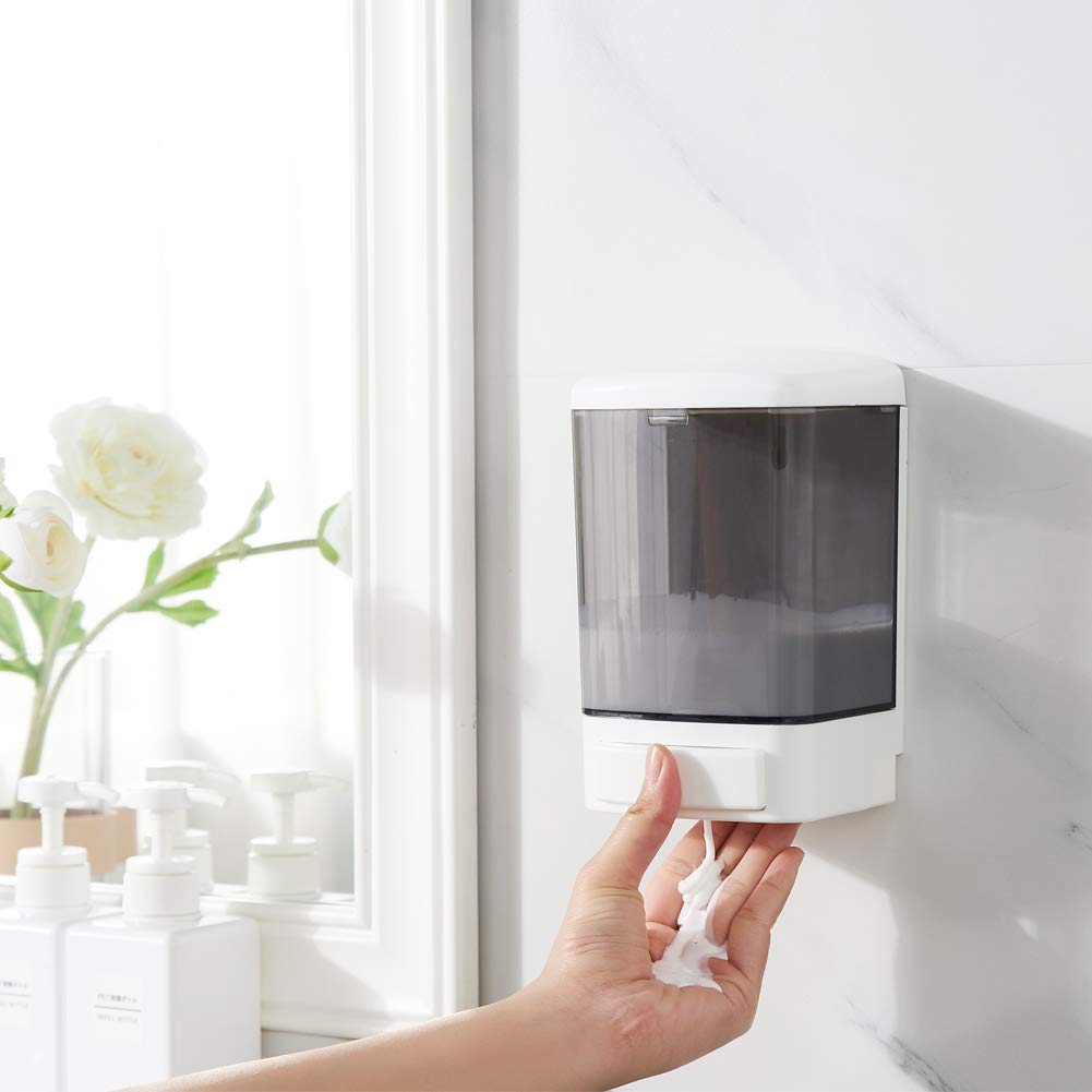 Manual Soap Dispenser Kitchen Bathroom Wall Mounted Commercial Soap Dispenser for Liquid Containers Shampoo Gel Chamber Plastic