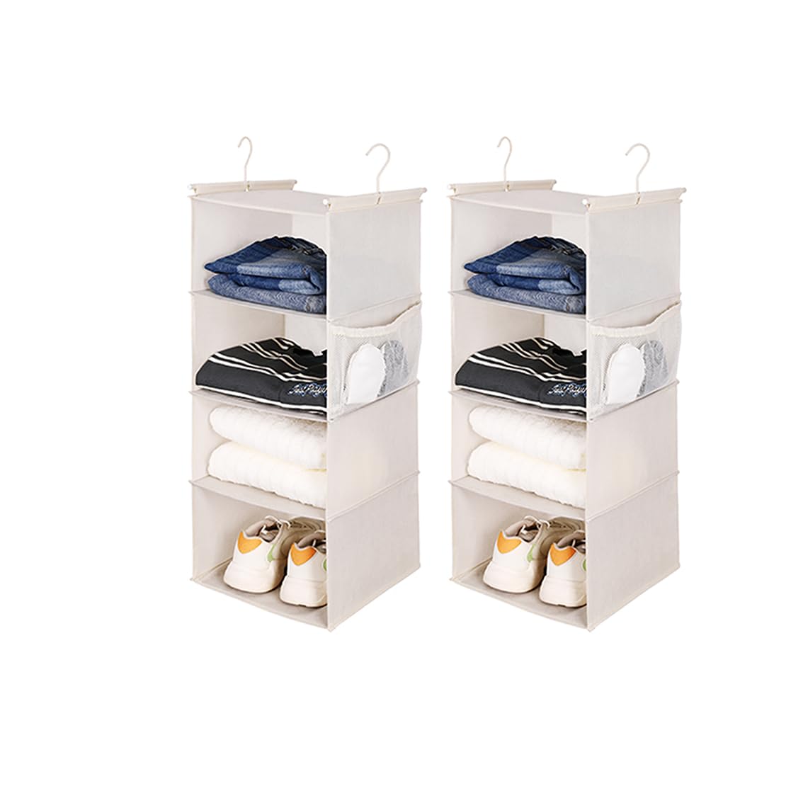 4 Tier Shelf Hanging Closet Organizer (2 Count)