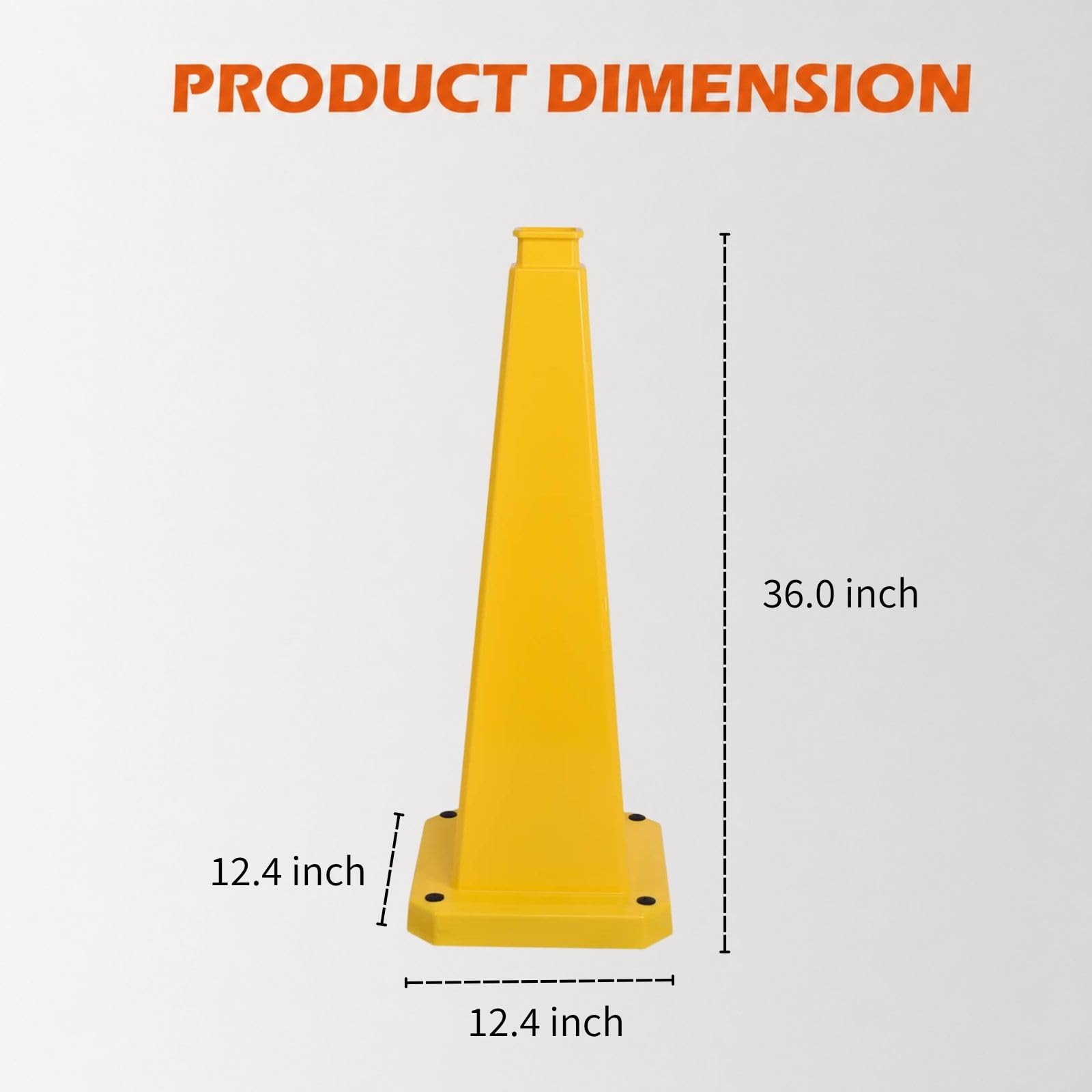 6 Pack 36 Inch Solid Safety Cone
