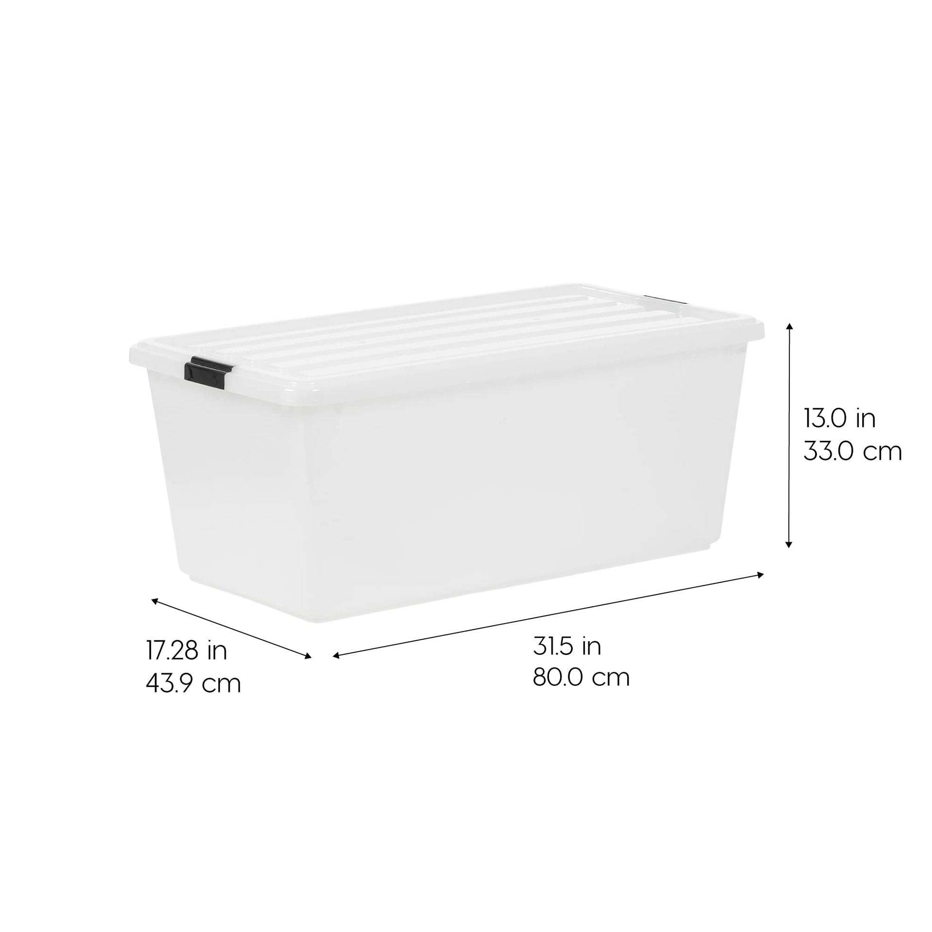 4 Pack 91 Qt Stackable Storage Bins with Lids (4 Count)