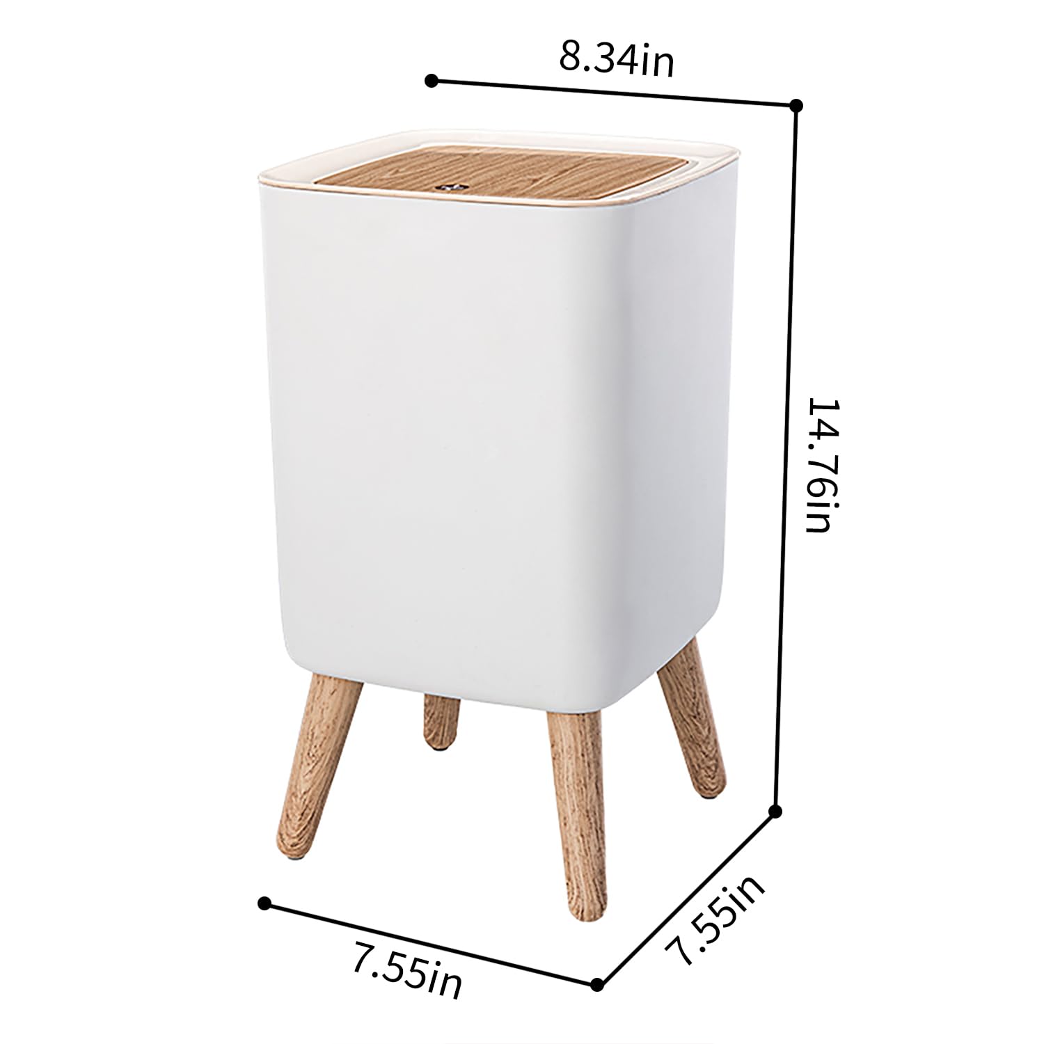 Mini White Plastic Trash Can