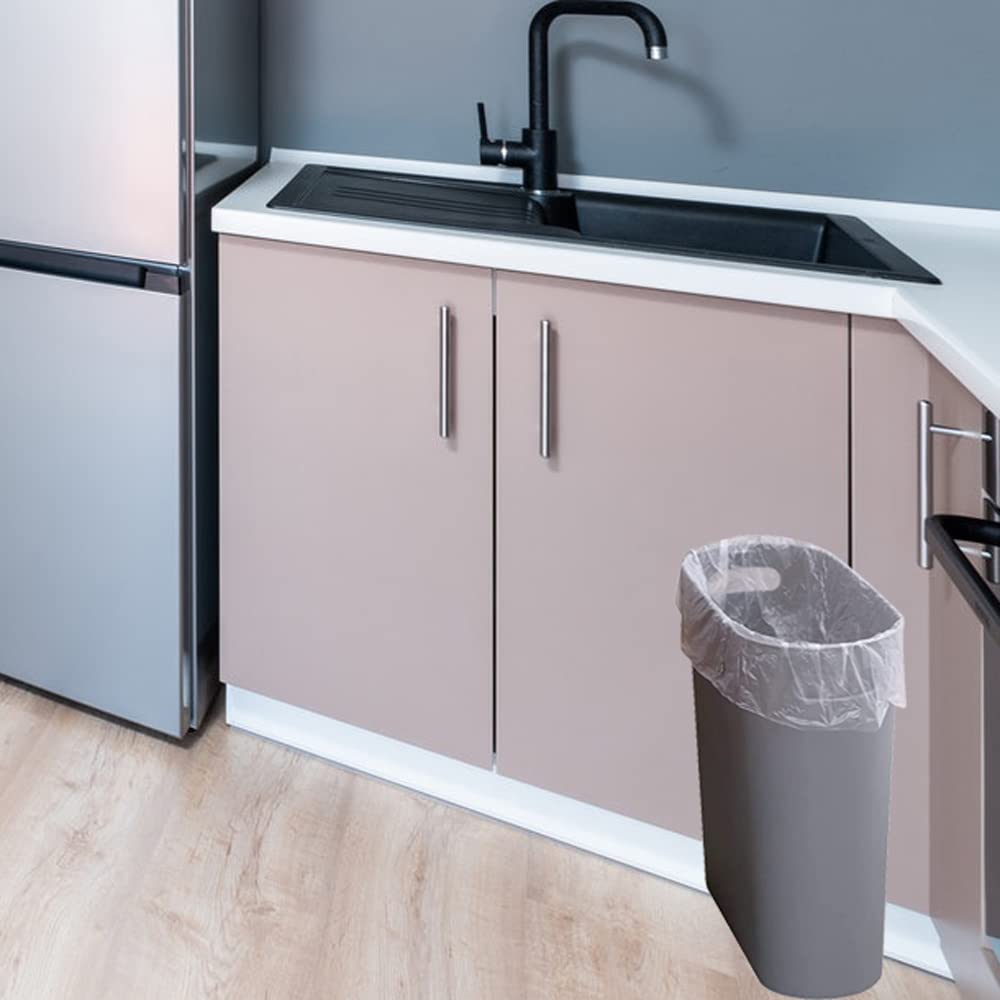 Small Trash Can Plastic Bathroom Wastebasket 3.2 Gallon Slim Garbage Container Bin with Handle for Home Kitchen Bathroom Bedroom Office (2 Count)