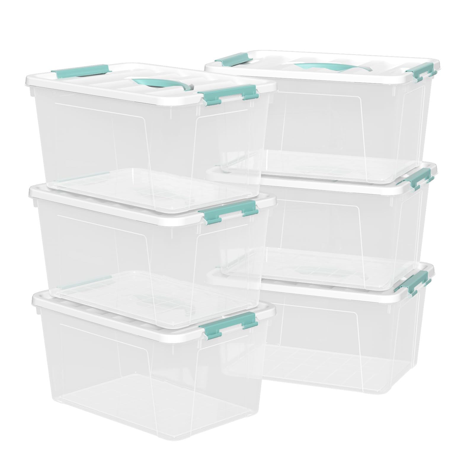 6 Pack Clear Storage Latch Bins (6 Count)