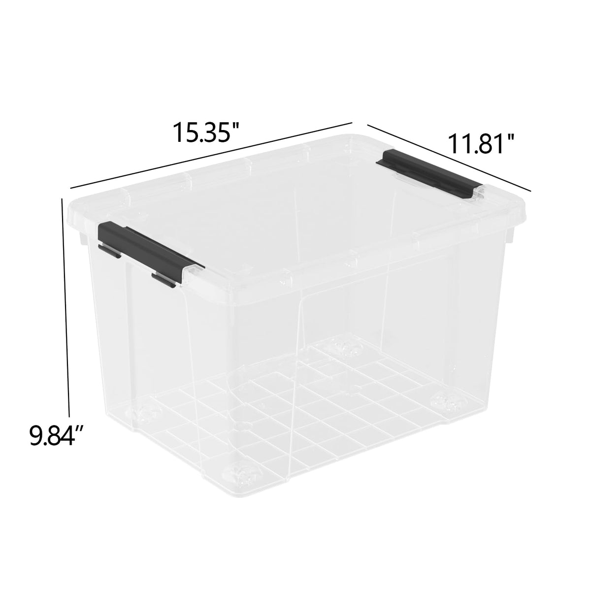 24 Quart Stackable Clear Latching Bin with Lid and Wheel (6 Count)