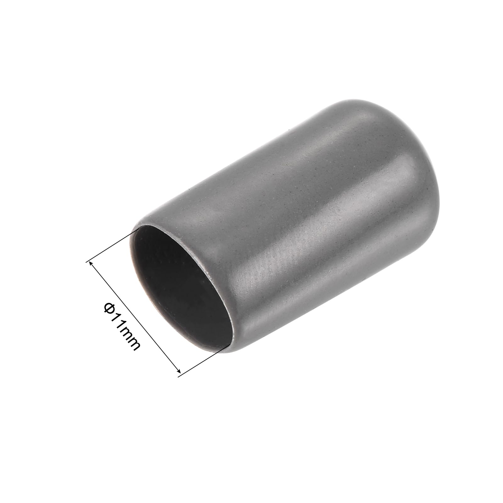 20pcs Rubber End Caps 11mm ID Vinyl PVC Round Tube Bolt Cap Cover Screw Thread Protectors Dark Grey