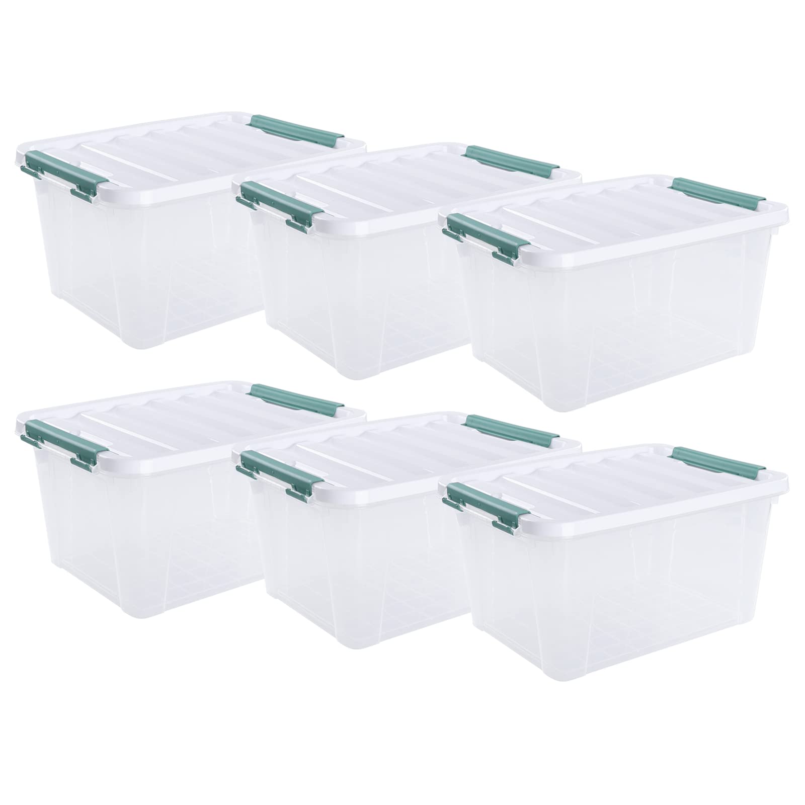20 Quart Clear Plastic Storage Boxes with Latching Lids