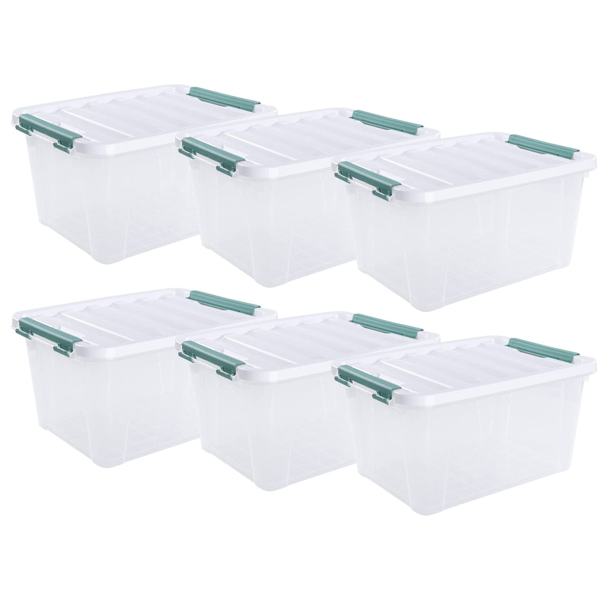 20 Quart Clear Plastic Storage Boxes with Latching Lids