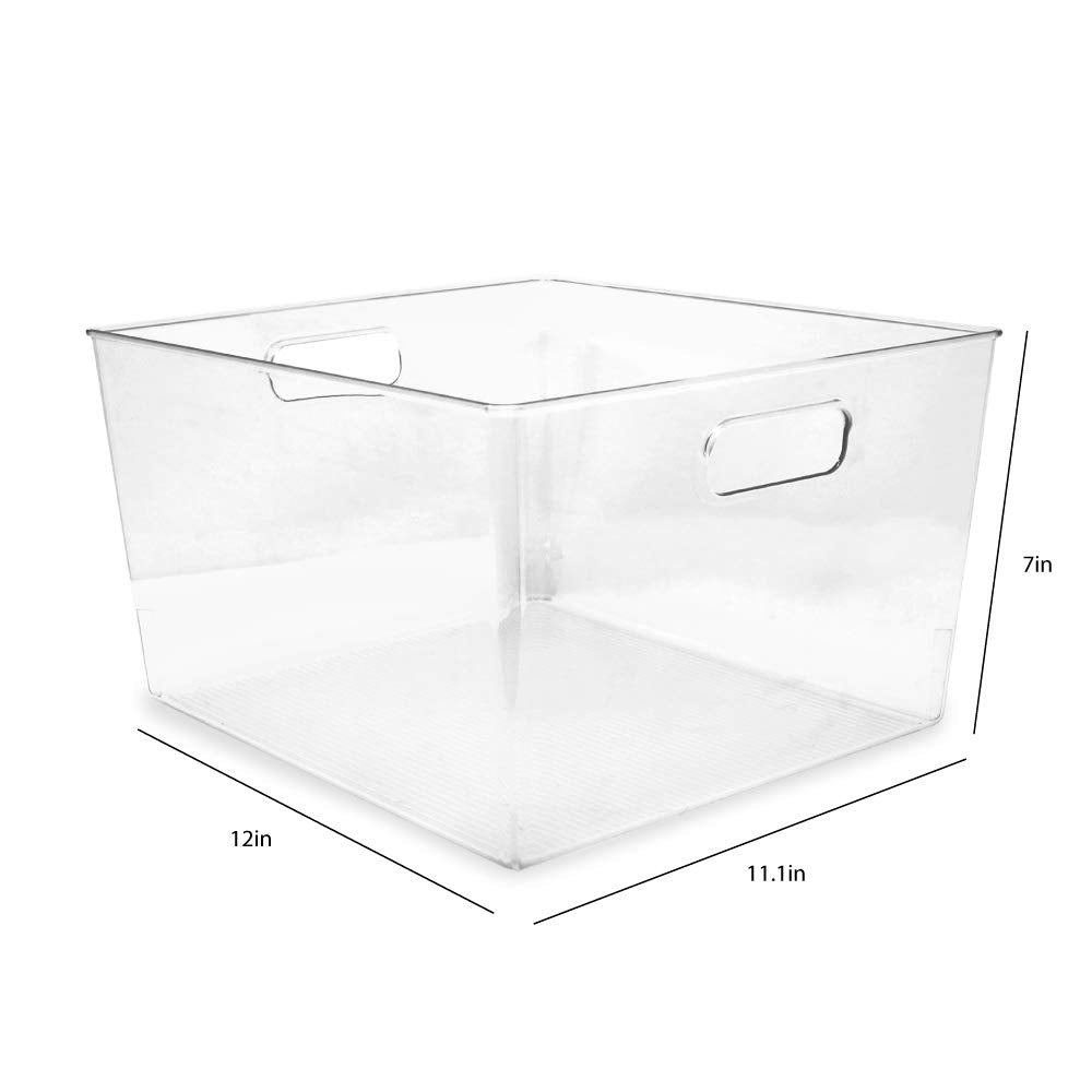 3 Pack XL Clear Storage Bins with Handles (3 Count)