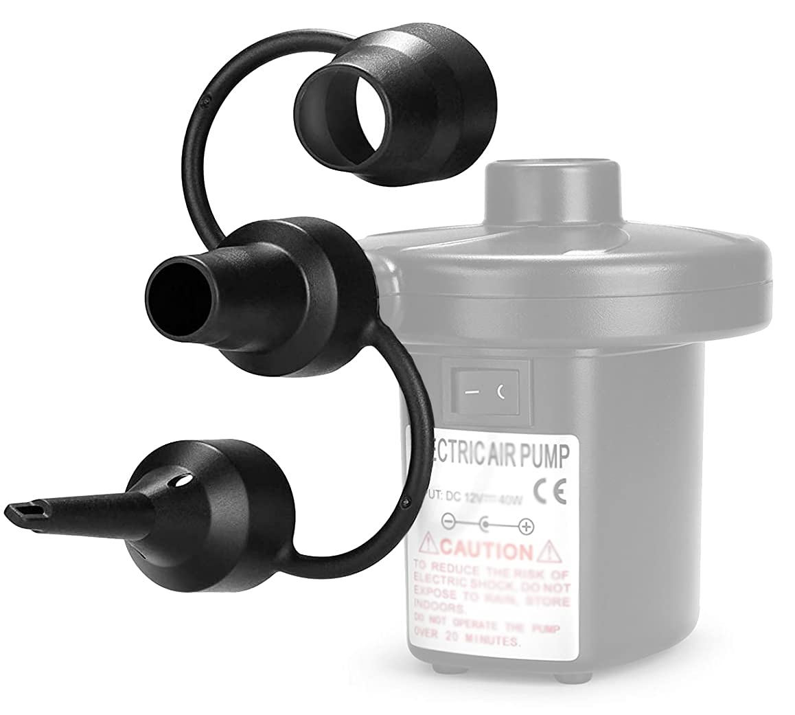 Replacement Nozzles Electric Air Pump 3 Sizes Head Plastic for Partial Bed (3 Count)