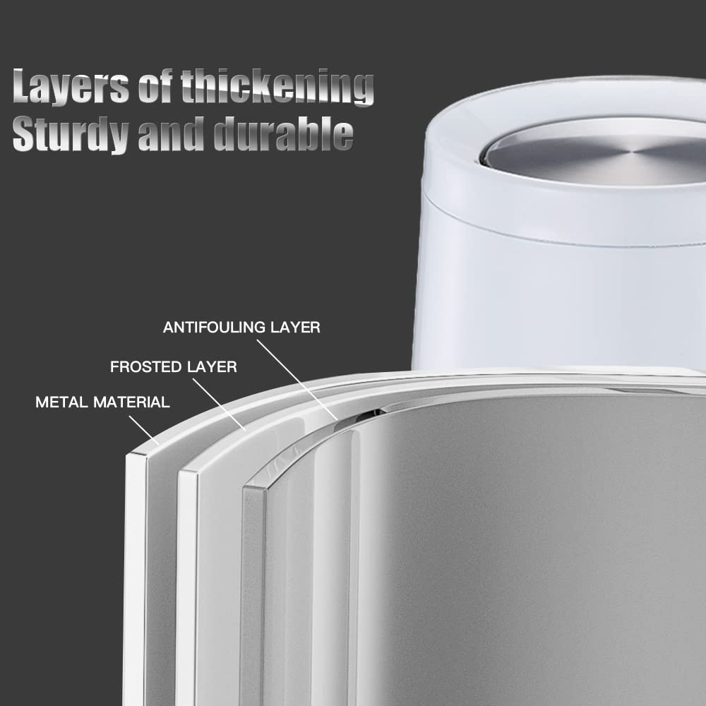 Household Swing White Bathroom Trash Can