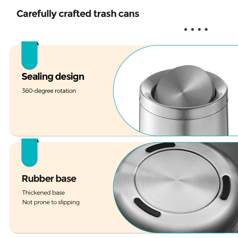 2.1 Gallon Bathroom Trash Can with Lid