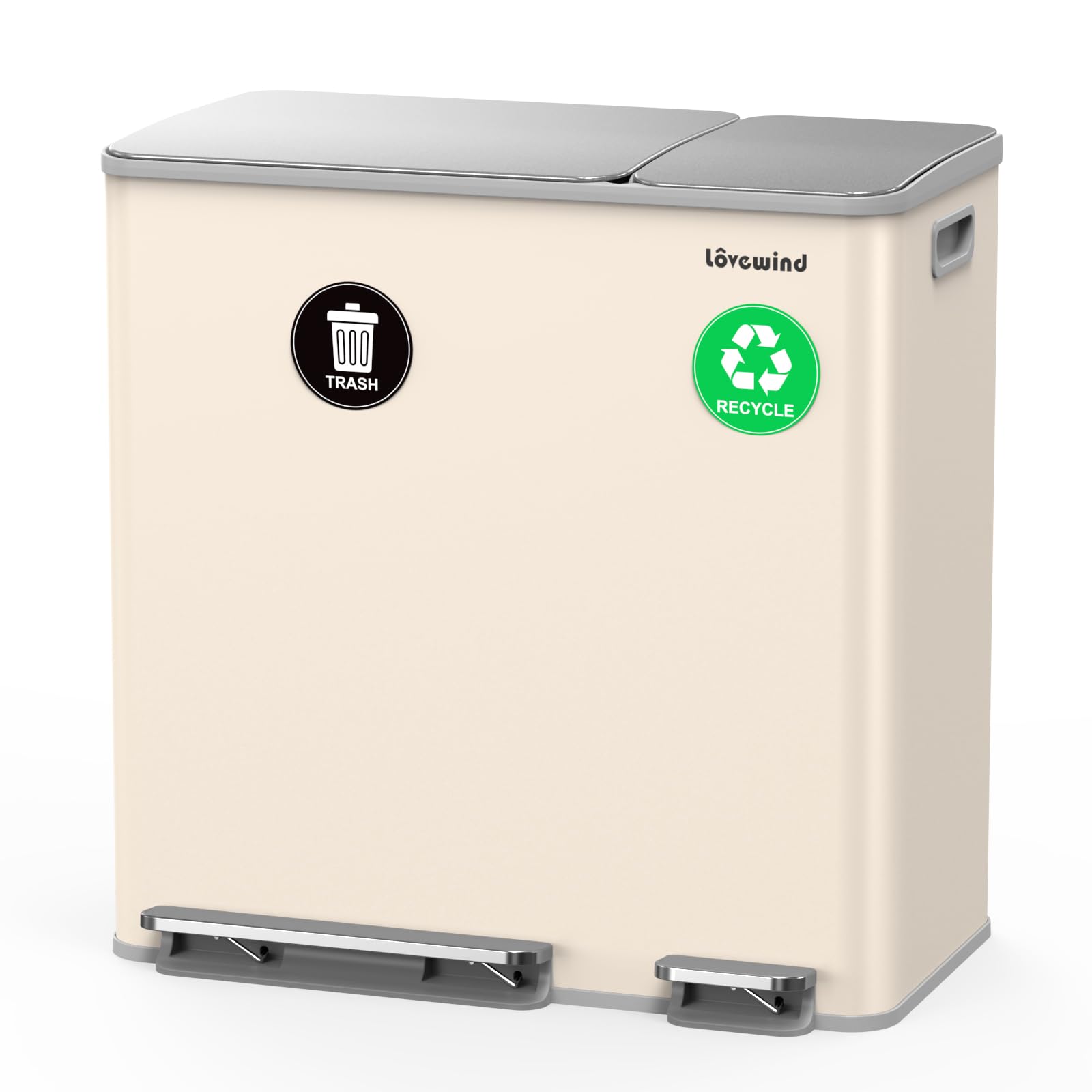 Dual Trash and Recycling Bins for Kitchen