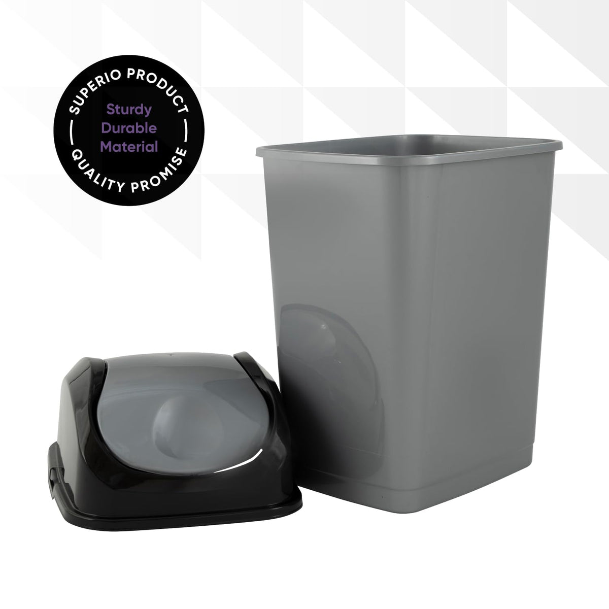Small Trash Can for Dorm with Lid 4.5 Gallon Plastic Swing Top Slim Garbage Can for Under Sink (2 Count)
