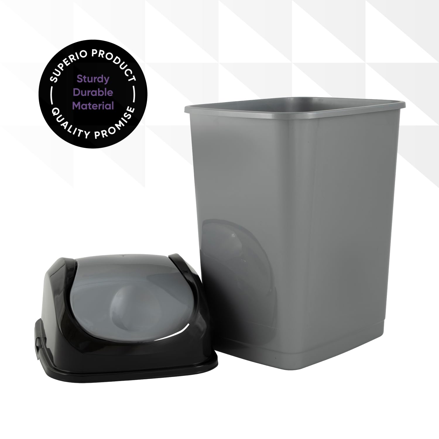 Small Trash Can for Dorm with Lid 4.5 Gallon Plastic Swing Top Slim Garbage Can for Under Sink (2 Count)