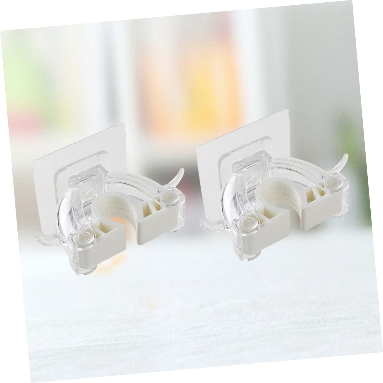 2pcs Multi function Mop Holder Wall Mount Broom Hanger Plastic Mop Clip for Home Kitchen Cleaning