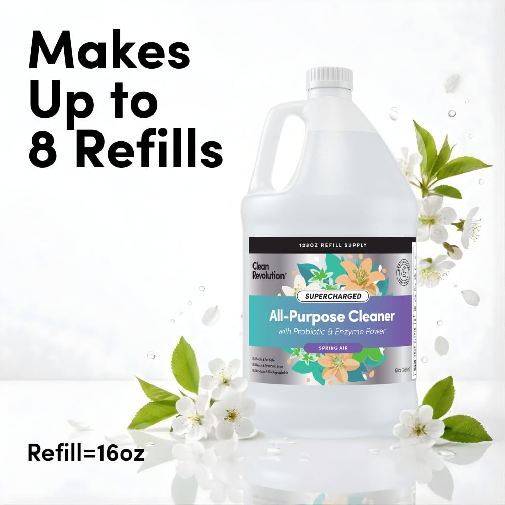 SuperCharged All Purpose Cleaner Refill with Smart Probiotic + Enzyme Complex (128 Fl Oz)
