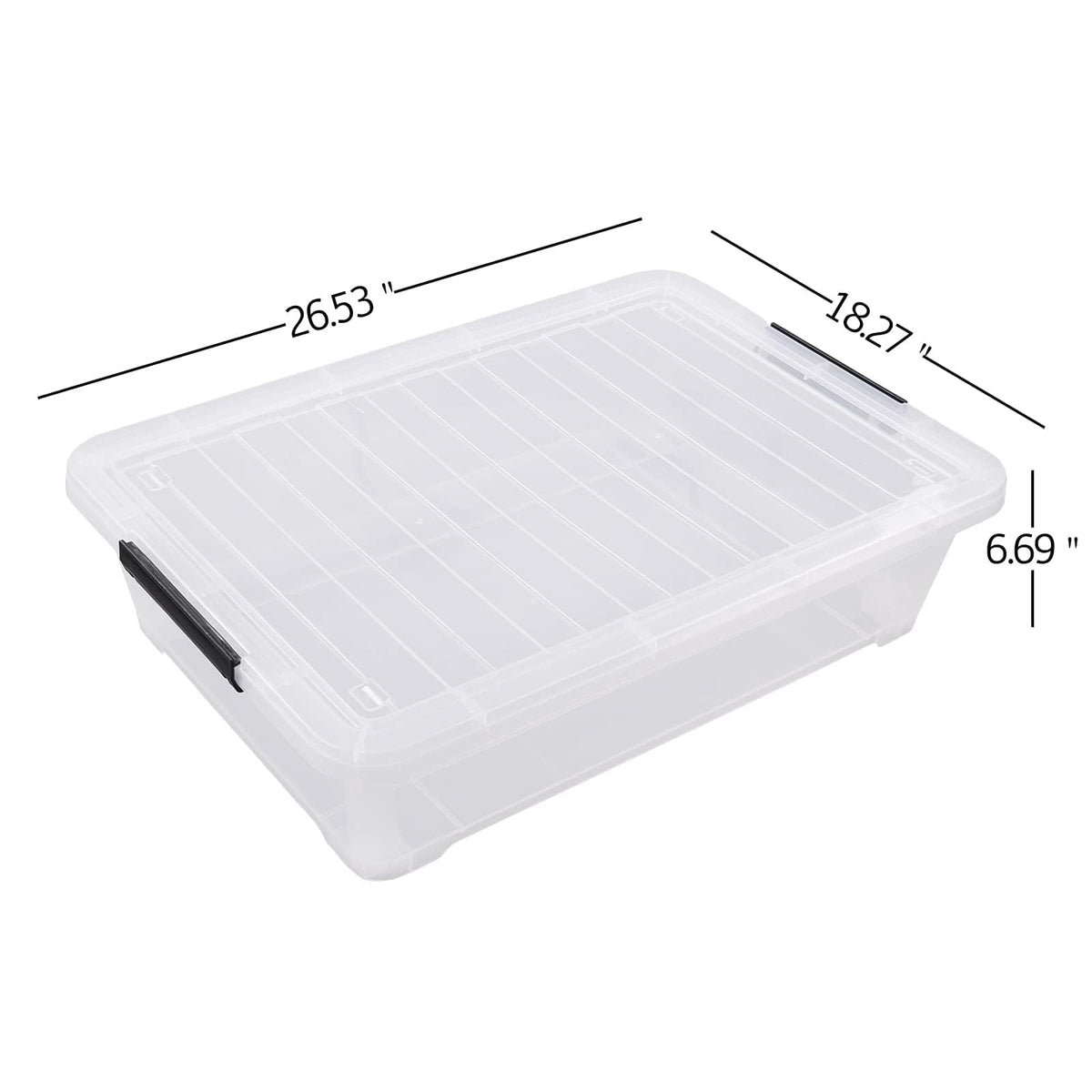 3 Pack 40 Quart Clear Plastic Underbed Container (3 Count)