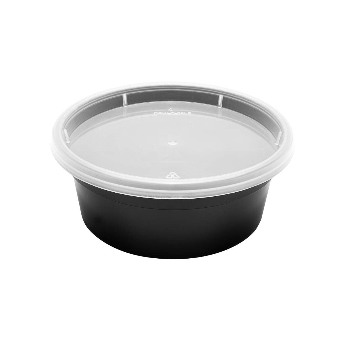 8oz 240 ct Black PP Injection Molded Round Deli Containers with Lids (240 Count)