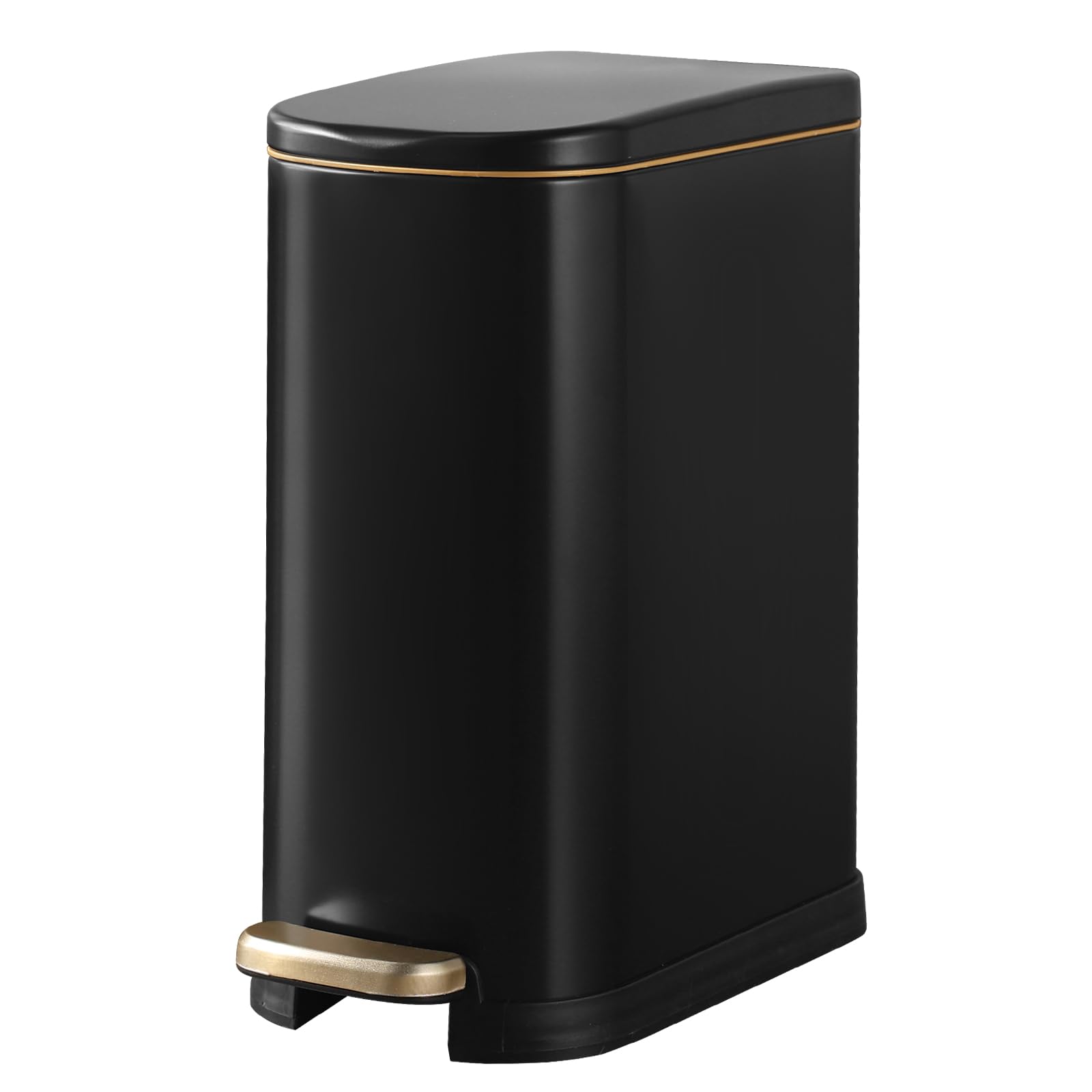 Bathroom Trash Can with Soft Close Lid 3.5 Gallon Matte Black