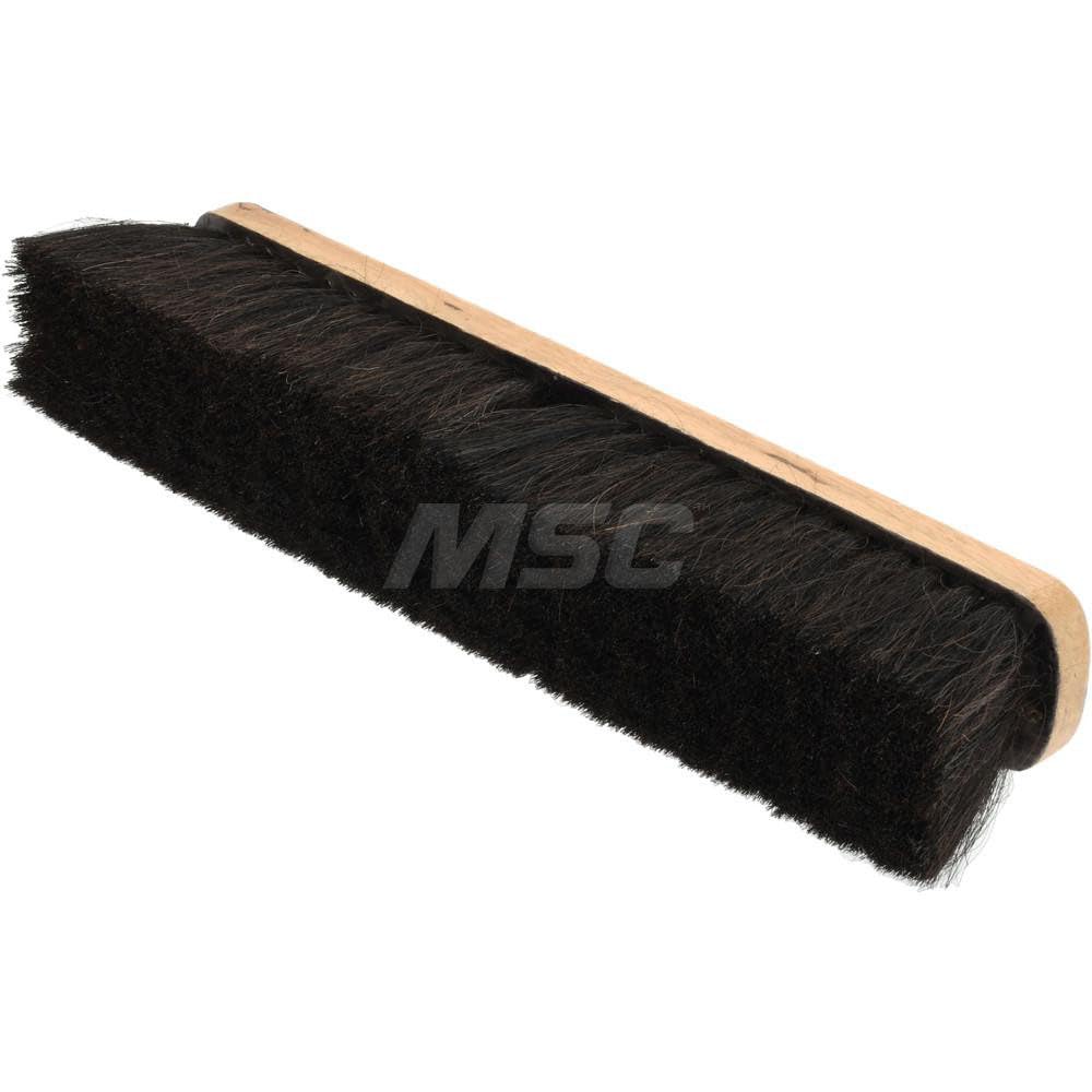 Horsehair Push Broom Head with Threaded Wood Block